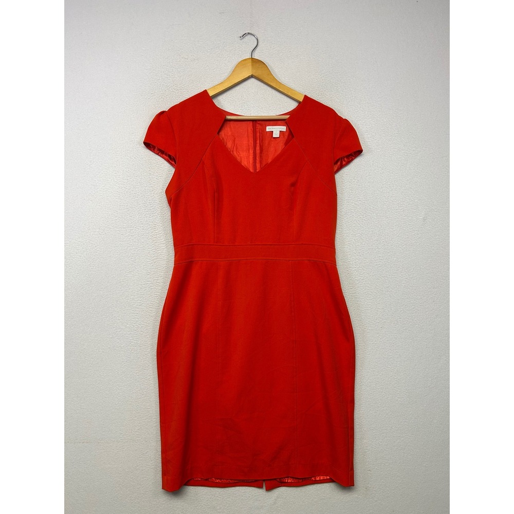Career Professional New York & Company Womens 14 Red Cap Sleeve Sheath Dress